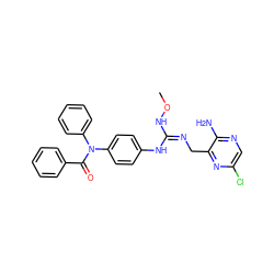 CON/C(=N/Cc1nc(Cl)cnc1N)Nc1ccc(N(C(=O)c2ccccc2)c2ccccc2)cc1 ZINC000473158247