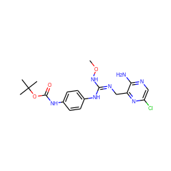 CON/C(=N/Cc1nc(Cl)cnc1N)Nc1ccc(NC(=O)OC(C)(C)C)cc1 ZINC000473154197