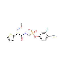 CON=C(C(=O)NC[P@@](=O)(O)Oc1ccc(C#N)c(F)c1)c1cccs1 ZINC000261153879