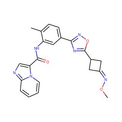 CON=C1CC(c2nc(-c3ccc(C)c(NC(=O)c4cnc5ccccn45)c3)no2)C1 ZINC000206417446