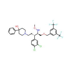 CON[C@@H](COCc1cc(C(F)(F)F)cc(C(F)(F)F)c1)[C@@H](CCN1CCC(O)(c2ccccc2)CC1)c1ccc(Cl)c(Cl)c1 ZINC000027986281