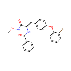 CONC(=O)/C(=C/c1ccc(Oc2ccccc2Br)cc1)NC(=O)c1ccccc1 ZINC000028521536