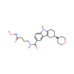 CONC(=O)CCCN(C)C(=O)c1ccc2c(c1)c1c(n2C)CC[C@@H](C2CCOCC2)C1 ZINC000084670310