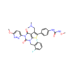 CONC(=O)Nc1ccc(-c2sc3c(c2CN(C)C)c(=O)n(-c2ccc(OC)nn2)c(=O)n3Cc2c(F)cccc2F)cc1 ZINC000043206033