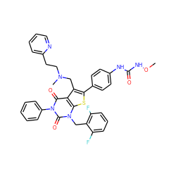 CONC(=O)Nc1ccc(-c2sc3c(c2CN(C)CCc2ccccn2)c(=O)n(-c2ccccc2)c(=O)n3Cc2c(F)cccc2F)cc1 ZINC000072110846