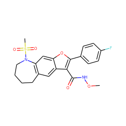 CONC(=O)c1c(-c2ccc(F)cc2)oc2cc3c(cc12)CCCCN3S(C)(=O)=O ZINC000149548284