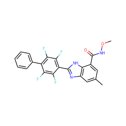 CONC(=O)c1cc(C)cc2nc(-c3c(F)c(F)c(-c4ccccc4)c(F)c3F)[nH]c12 ZINC000168612241