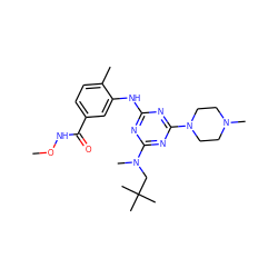 CONC(=O)c1ccc(C)c(Nc2nc(N(C)CC(C)(C)C)nc(N3CCN(C)CC3)n2)c1 ZINC000013586097