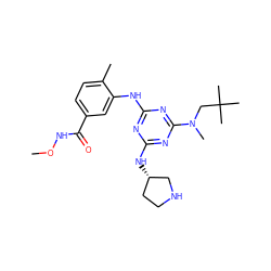 CONC(=O)c1ccc(C)c(Nc2nc(N[C@H]3CCNC3)nc(N(C)CC(C)(C)C)n2)c1 ZINC000028636286