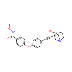 CONC(=O)c1ccc(Oc2ccc(C#C[C@]3(O)CN4CCC3CC4)cc2)cc1 ZINC000073224905