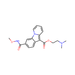 CONC(=O)c1ccc2c(C(=O)OCCN(C)C)c3ccccn3c2c1 ZINC000113664712