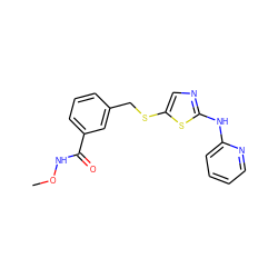 CONC(=O)c1cccc(CSc2cnc(Nc3ccccn3)s2)c1 ZINC000034600660