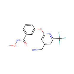 CONC(=O)c1cccc(Oc2cc(CN)cc(C(F)(F)F)n2)c1 ZINC001772638431