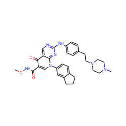 CONC(=O)c1cn(-c2ccc3c(c2)CCC3)c2nc(Nc3ccc(CCN4CCN(C)CC4)cc3)ncc2c1=O ZINC000042835618