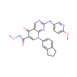 CONC(=O)c1cn(-c2ccc3c(c2)CCC3)c2nc(Nc3ccc(OC)nc3)ncc2c1=O ZINC000040423029