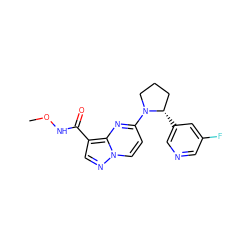 CONC(=O)c1cnn2ccc(N3CCC[C@@H]3c3cncc(F)c3)nc12 ZINC000169704172