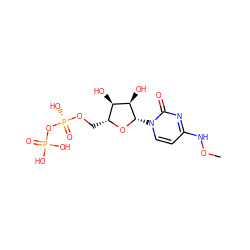 CONc1ccn([C@@H]2O[C@H](CO[P@](=O)(O)OP(=O)(O)O)[C@@H](O)[C@H]2O)c(=O)n1 ZINC000084373619