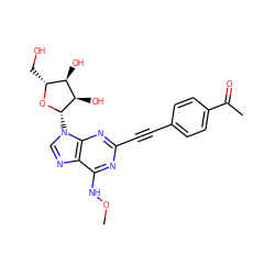 CONc1nc(C#Cc2ccc(C(C)=O)cc2)nc2c1ncn2[C@@H]1O[C@H](CO)[C@@H](O)[C@H]1O ZINC000034800881