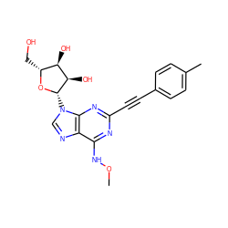 CONc1nc(C#Cc2ccc(C)cc2)nc2c1ncn2[C@@H]1O[C@H](CO)[C@@H](O)[C@H]1O ZINC000003948103