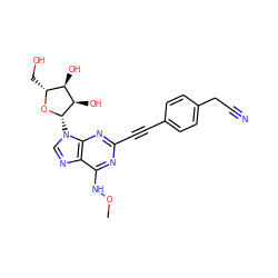 CONc1nc(C#Cc2ccc(CC#N)cc2)nc2c1ncn2[C@@H]1O[C@H](CO)[C@@H](O)[C@H]1O ZINC000034800877