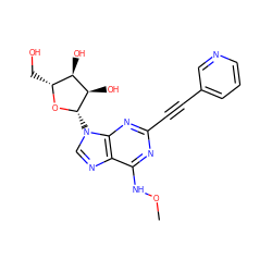 CONc1nc(C#Cc2cccnc2)nc2c1ncn2[C@@H]1O[C@H](CO)[C@@H](O)[C@H]1O ZINC000034800870