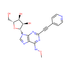 CONc1nc(C#Cc2ccncc2)nc2c1ncn2[C@@H]1O[C@H](CO)[C@@H](O)[C@H]1O ZINC000034800872