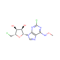 CONc1nc(Cl)nc2c1ncn2[C@@H]1O[C@H](CCl)[C@@H](O)[C@H]1O ZINC000003811027