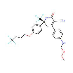 COOCNc1ccc(C2=C(C#N)C(=O)N[C@](c3ccc(OCCCC(F)(F)F)cc3)(C(F)(F)F)C2)cc1 ZINC001772571572