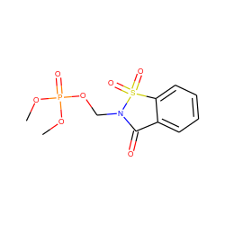 COP(=O)(OC)OCN1C(=O)c2ccccc2S1(=O)=O ZINC000013602800