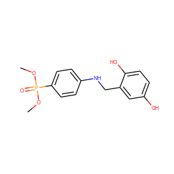 COP(=O)(OC)c1ccc(NCc2cc(O)ccc2O)cc1 ZINC000001651363