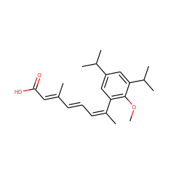 COc1c(/C(C)=C\C=C\C(C)=C\C(=O)O)cc(C(C)C)cc1C(C)C ZINC000013522221