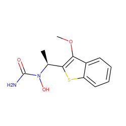 COc1c([C@H](C)N(O)C(N)=O)sc2ccccc12 ZINC000000114038