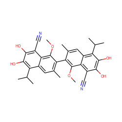 COc1c(-c2c(C)cc3c(C(C)C)c(O)c(O)c(C#N)c3c2OC)c(C)cc2c(C(C)C)c(O)c(O)c(C#N)c12 ZINC000026977799