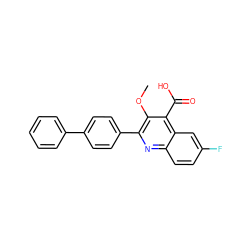 COc1c(-c2ccc(-c3ccccc3)cc2)nc2ccc(F)cc2c1C(=O)O ZINC000029329551