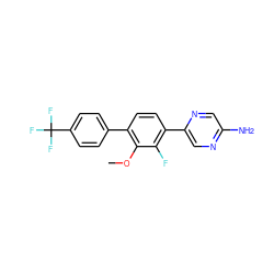 COc1c(-c2ccc(C(F)(F)F)cc2)ccc(-c2cnc(N)cn2)c1F ZINC000224775374