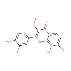 COc1c(-c2ccc(O)c(O)c2)oc2c(O)c(O)ccc2c1=O ZINC000014644614