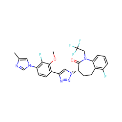 COc1c(-c2cn([C@H]3CCc4c(F)cccc4N(CC(F)(F)F)C3=O)nn2)ccc(-n2cnc(C)c2)c1F ZINC000473082644