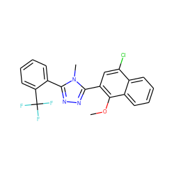 COc1c(-c2nnc(-c3ccccc3C(F)(F)F)n2C)cc(Cl)c2ccccc12 ZINC000029042817