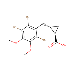 COc1c(Br)c(Br)c(C[C@@H]2C[C@H]2C(=O)O)c(Br)c1OC ZINC001772620990