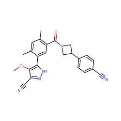 COc1c(C#N)n[nH]c1-c1cc(C(=O)N2CC(c3ccc(C#N)cc3)C2)c(C)cc1C ZINC000219100863