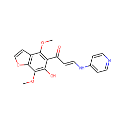 COc1c(C(=O)/C=C/Nc2ccncc2)c(O)c(OC)c2occc12 ZINC000040845654