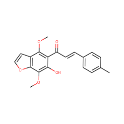 COc1c(C(=O)/C=C/c2ccc(C)cc2)c(O)c(OC)c2occc12 ZINC000013560656