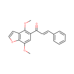 COc1c(C(=O)/C=C/c2ccccc2)cc(OC)c2occc12 ZINC000029126592