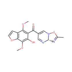 COc1c(C(=O)C2=CN3OC(C)=N[C@@H]3N=C2)c(O)c(OC)c2occc12 ZINC000040878075