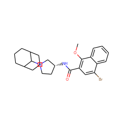 COc1c(C(=O)N[C@@H]2CCN(C3C4CCCC3CCC4)C2)cc(Br)c2ccccc12 ZINC000013862870