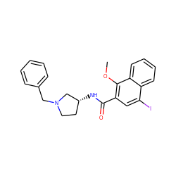 COc1c(C(=O)N[C@@H]2CCN(Cc3ccccc3)C2)cc(I)c2ccccc12 ZINC000013553242