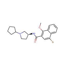 COc1c(C(=O)N[C@H]2CCN(C3CCCC3)C2)cc(Br)c2ccccc12 ZINC000013862862