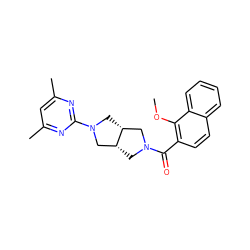 COc1c(C(=O)N2C[C@@H]3CN(c4nc(C)cc(C)n4)C[C@@H]3C2)ccc2ccccc12 ZINC000116822065