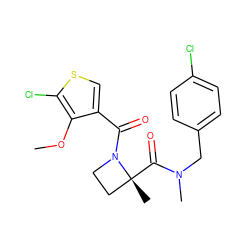 COc1c(C(=O)N2CC[C@@]2(C)C(=O)N(C)Cc2ccc(Cl)cc2)csc1Cl ZINC000299821748