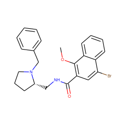 COc1c(C(=O)NC[C@@H]2CCCN2Cc2ccccc2)cc(Br)c2ccccc12 ZINC000013862872